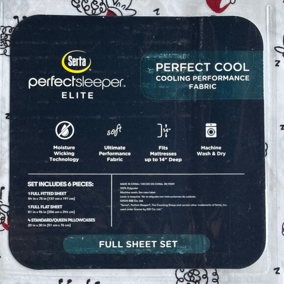 Serta Perfect Sleeper Christmas Santa Sheep FULL Size Sheet Set (2 extra PC's) - Picture 5 of 5